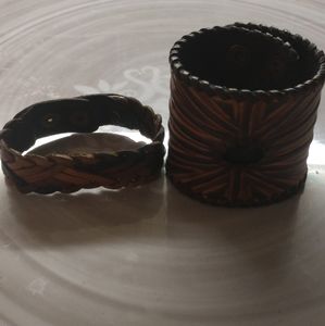 Leather Vintage braclets~unisex Jewelry - ~STUNNING~ ESTATE FIND~2 MENS LEATHER BRACLETS Leather Vintage braclets~unisex Jewelry - ~STUNNING~ ESTATE FIND~2 MENS LEATHER BRACLETS